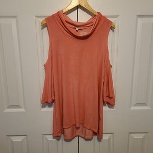 NWT Umgee XL coral cold shoulder tunic